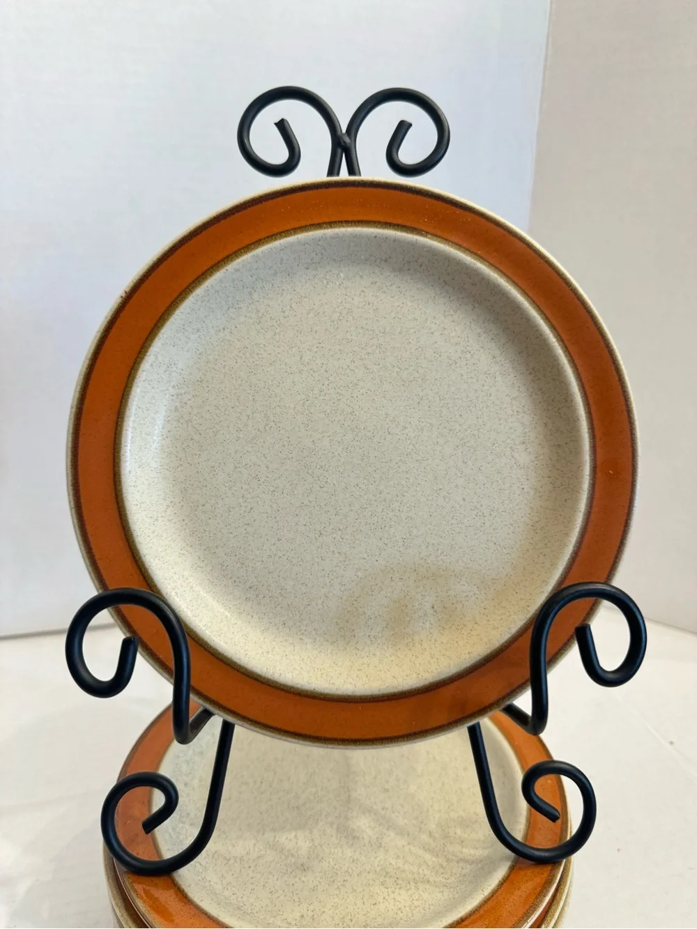 Lot of 4 Sears Sahara Orange Rim Salad Plate 7 1/8